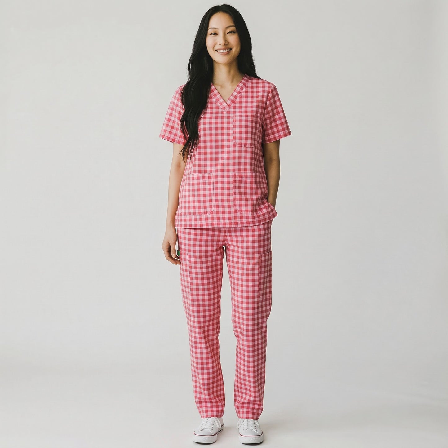 Red Checks - Special scrub for Healthcare Angels