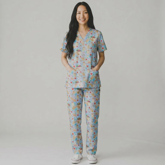TeddyBearPrintMedicalScrub
