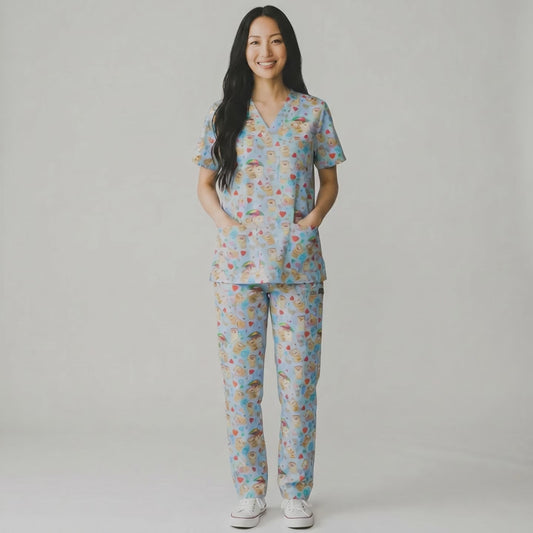 TeddyBearPrintMedicalScrub